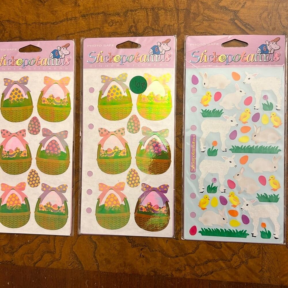 Stickopotamus Easter Stickers Set of 3